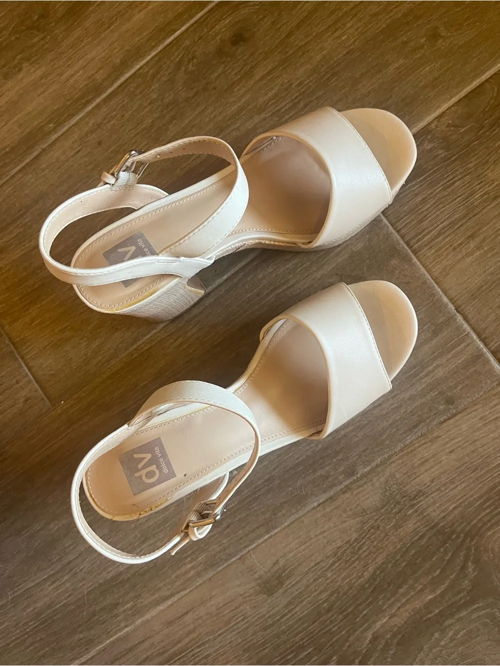 DV by Dolce Vita Cream Platform Ankle-Strap Sandals